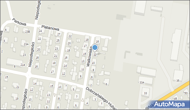 Miejska Górka, Walkowiaka, ks., 12, mapa Miejska Górka