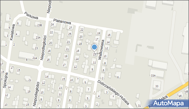 Miejska Górka, Walkowiaka, ks., 13, mapa Miejska Górka