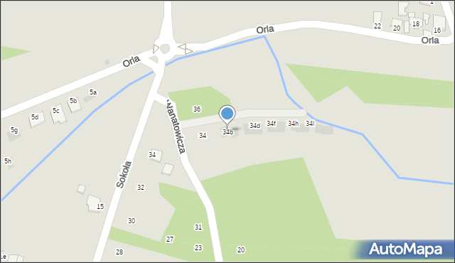 Mielec, Wanatowicza, 34b, mapa Mielca