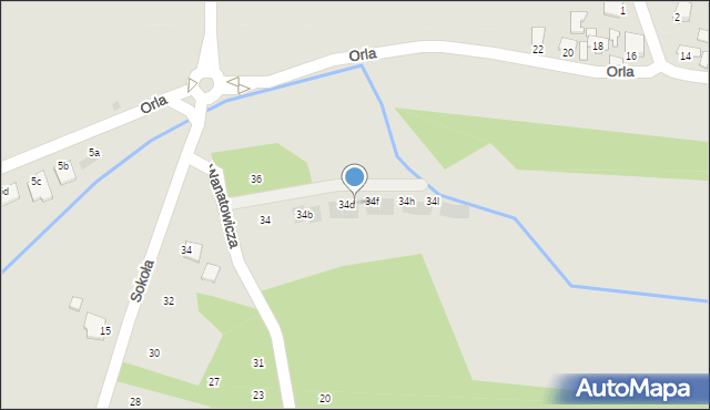 Mielec, Wanatowicza, 34e, mapa Mielca