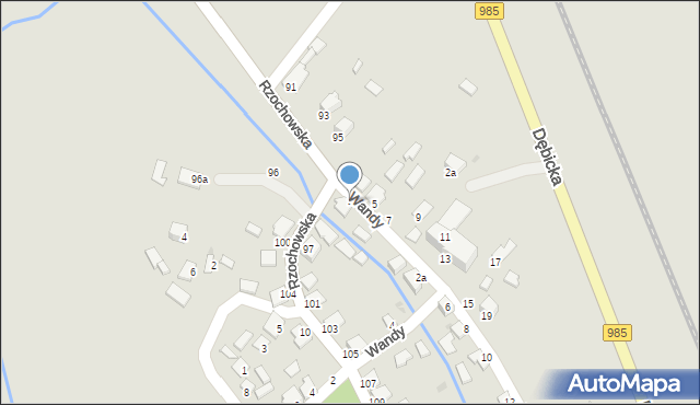Mielec, Wandy, 2, mapa Mielca