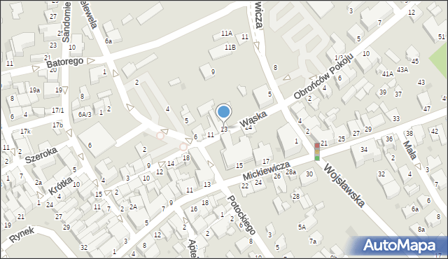 Mielec, Wąska, 13, mapa Mielca