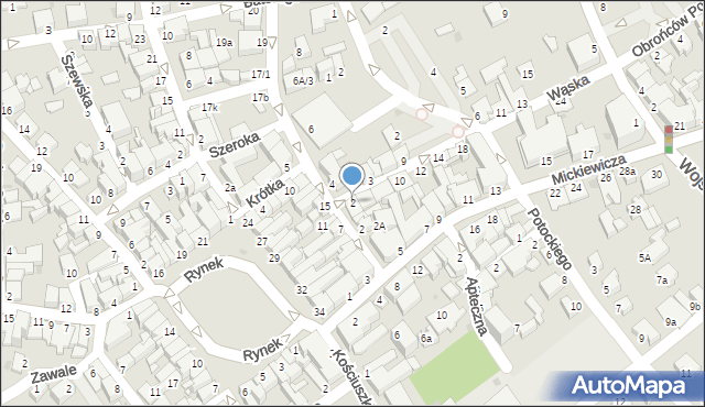 Mielec, Wąska, 2, mapa Mielca