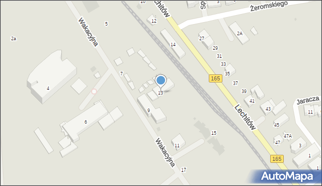 Mielno, Wakacyjna, 13, mapa Mielno