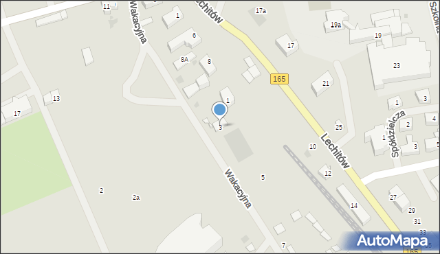 Mielno, Wakacyjna, 3, mapa Mielno