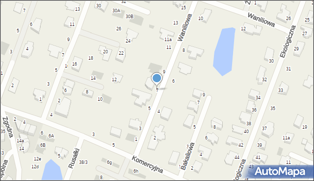 Mierzyn, Waniliowa, 7, mapa Mierzyn