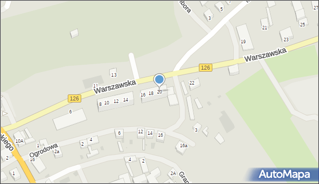 Mieszkowice, Warszawska, 20, mapa Mieszkowice
