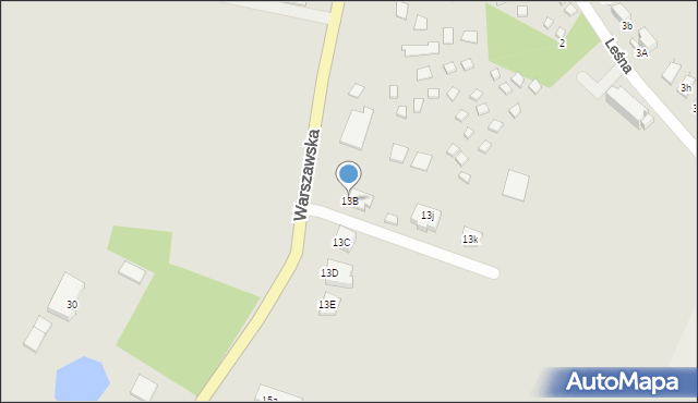 Mikołajki, Warszawska, 13B, mapa Mikołajki