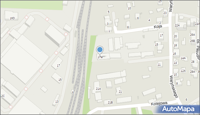 Mikołów, Waryńskiego Ludwika, 17a, mapa Mikołów