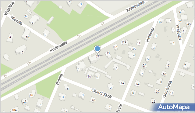 Milanówek, Warszawska, 14, mapa Milanówek