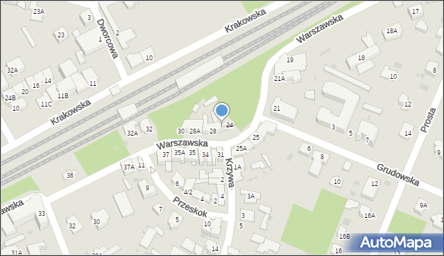 Milanówek, Warszawska, 26, mapa Milanówek