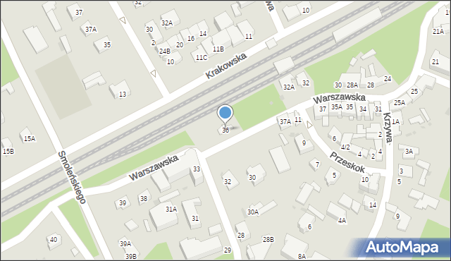 Milanówek, Warszawska, 36, mapa Milanówek