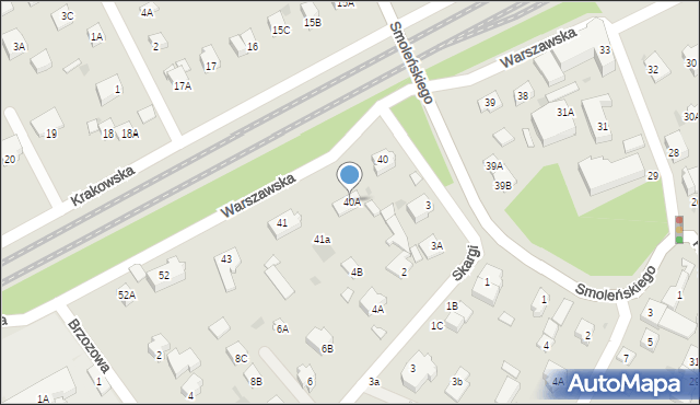 Milanówek, Warszawska, 40A, mapa Milanówek