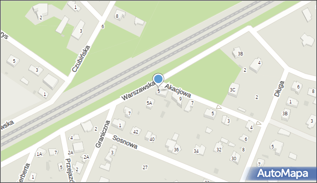 Milanówek, Warszawska, 5, mapa Milanówek