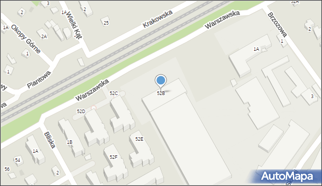 Milanówek, Warszawska, 52B, mapa Milanówek