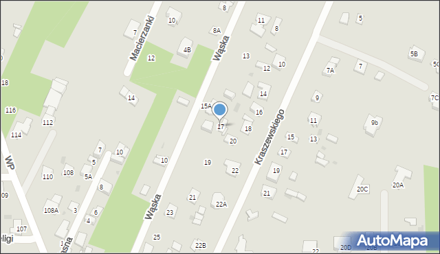 Milanówek, Wąska, 17, mapa Milanówek
