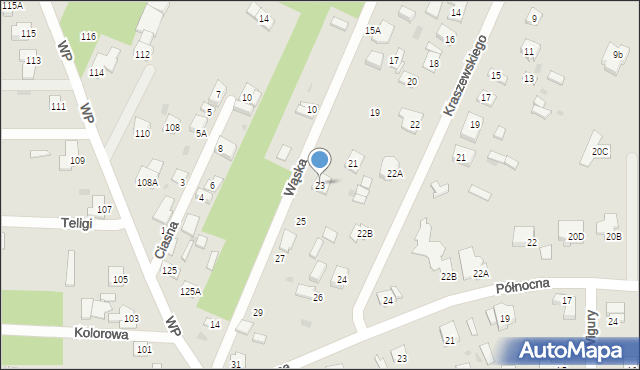 Milanówek, Wąska, 23, mapa Milanówek