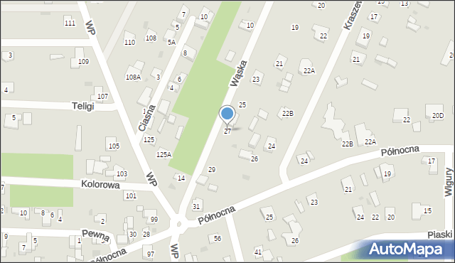 Milanówek, Wąska, 27, mapa Milanówek