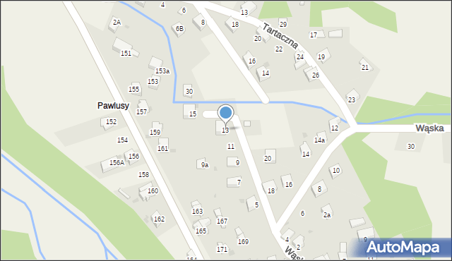 Milówka, Wąska, 13, mapa Milówka