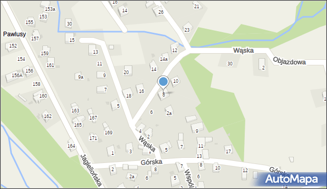 Milówka, Wąska, 8, mapa Milówka