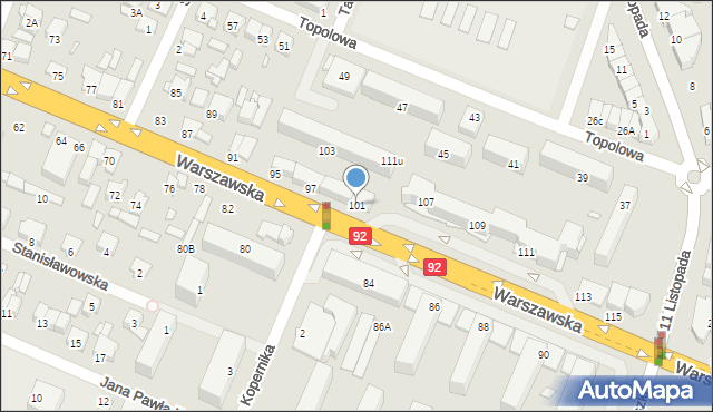 Mińsk Mazowiecki, Warszawska, 101, mapa Mińsk Mazowiecki