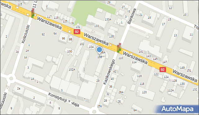 Mińsk Mazowiecki, Warszawska, 106, mapa Mińsk Mazowiecki