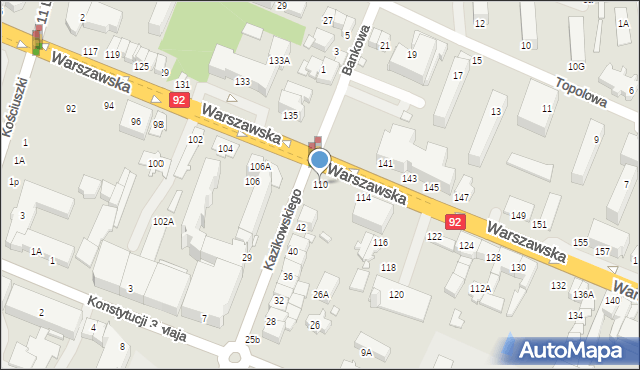 Mińsk Mazowiecki, Warszawska, 110, mapa Mińsk Mazowiecki