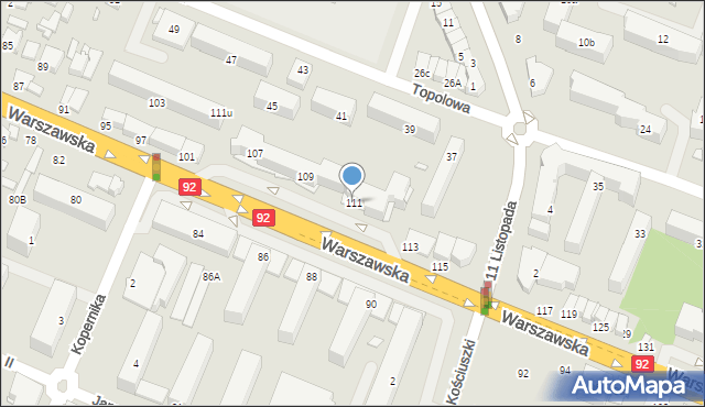 Mińsk Mazowiecki, Warszawska, 111, mapa Mińsk Mazowiecki
