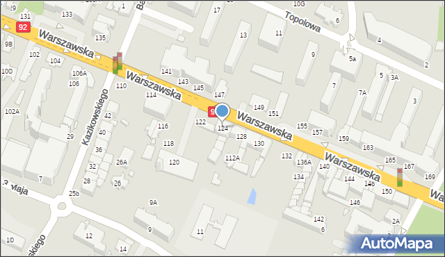Mińsk Mazowiecki, Warszawska, 124, mapa Mińsk Mazowiecki
