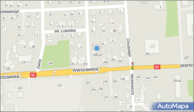 Mińsk Mazowiecki, Warszawska, 257, mapa Mińsk Mazowiecki