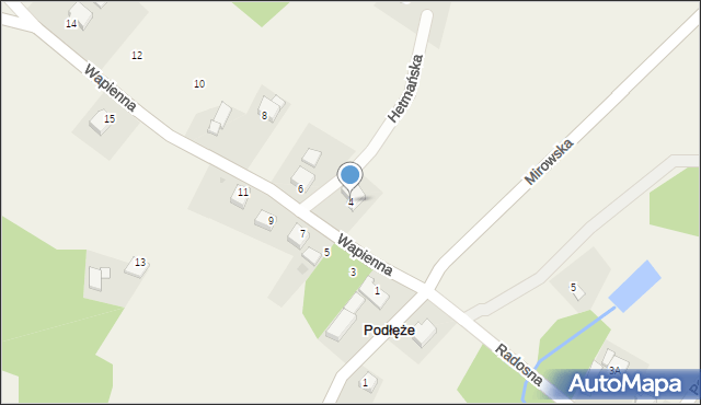 Mirów, Wapienna, 4, mapa Mirów