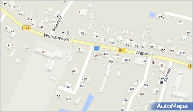 Mława, Warszawska, 46B, mapa Mława