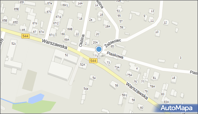 Mława, Warszawska, 71A, mapa Mława