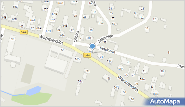 Mława, Warszawska, 71B, mapa Mława