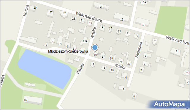 Młodzieszyn, Wąska, 15, mapa Młodzieszyn