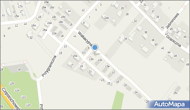 Modlnica, Wakacyjna, 8, mapa Modlnica