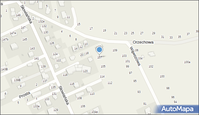 Modlniczka, Wąwozowa, 107, mapa Modlniczka