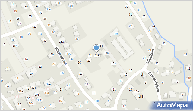 Modlniczka, Wąwozowa, 24A, mapa Modlniczka
