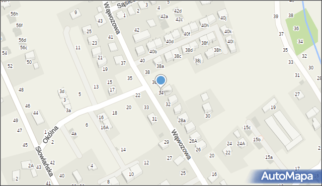 Modlniczka, Wąwozowa, 34, mapa Modlniczka