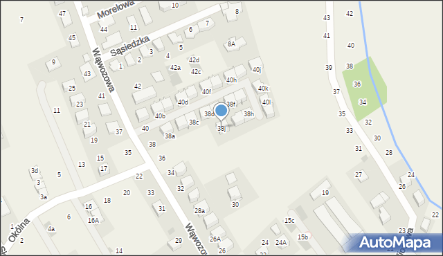 Modlniczka, Wąwozowa, 38j, mapa Modlniczka