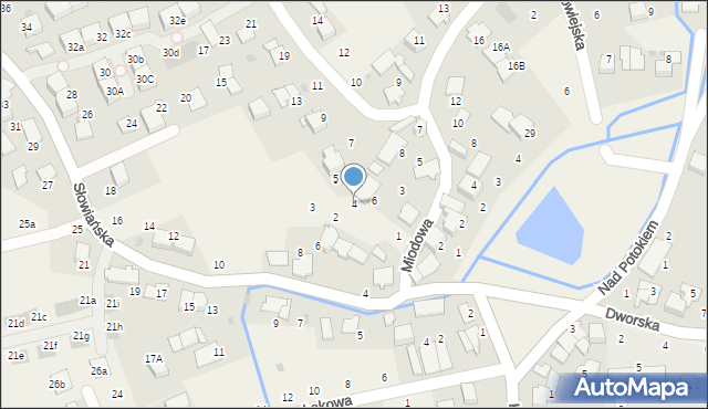 Modlniczka, Wąwozowa, 4, mapa Modlniczka