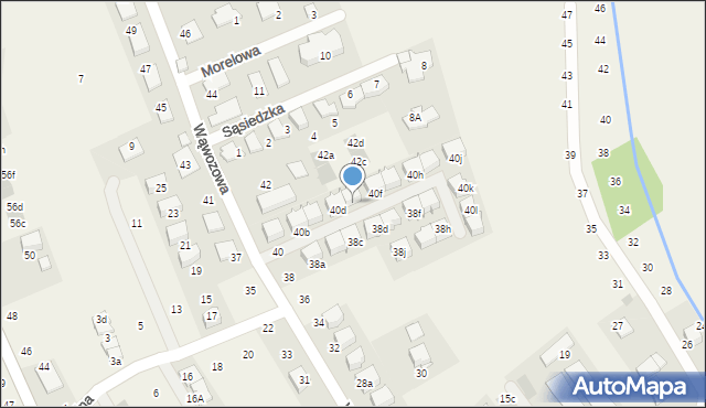 Modlniczka, Wąwozowa, 40e, mapa Modlniczka