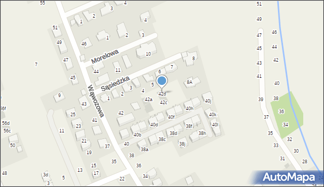 Modlniczka, Wąwozowa, 42d, mapa Modlniczka