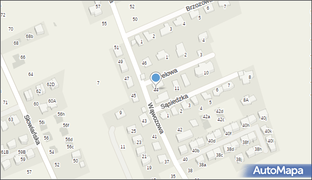 Modlniczka, Wąwozowa, 44, mapa Modlniczka