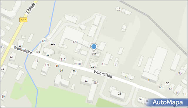 Morąg, Warmińska, 10c, mapa Morąg