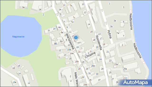 Mrągowo, Warszawska, 17, mapa Mrągowo