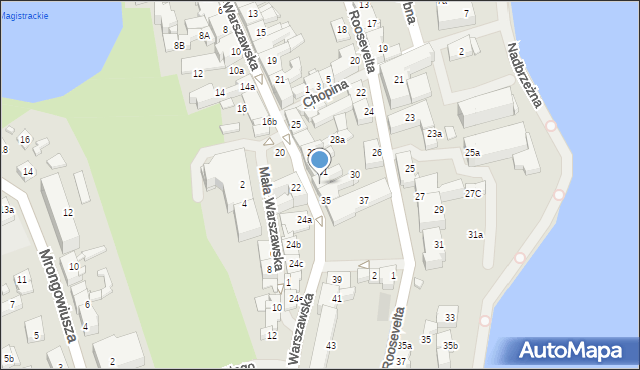 Mrągowo, Warszawska, 33, mapa Mrągowo