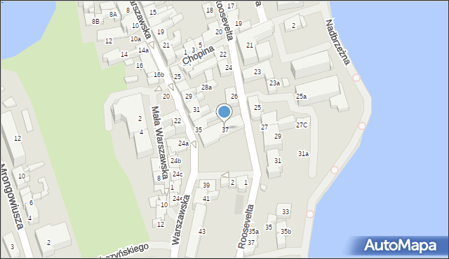 Mrągowo, Warszawska, 37, mapa Mrągowo