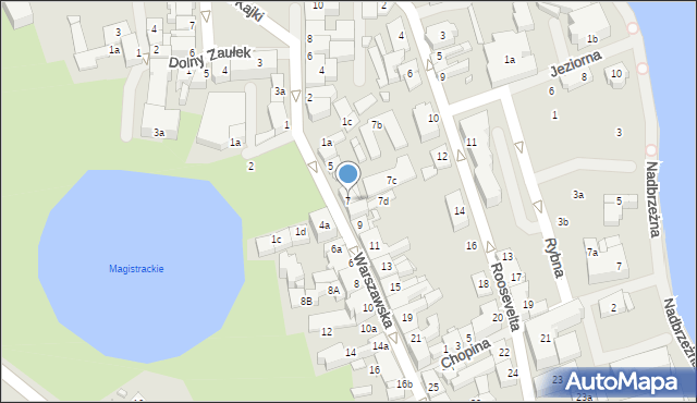 Mrągowo, Warszawska, 7, mapa Mrągowo