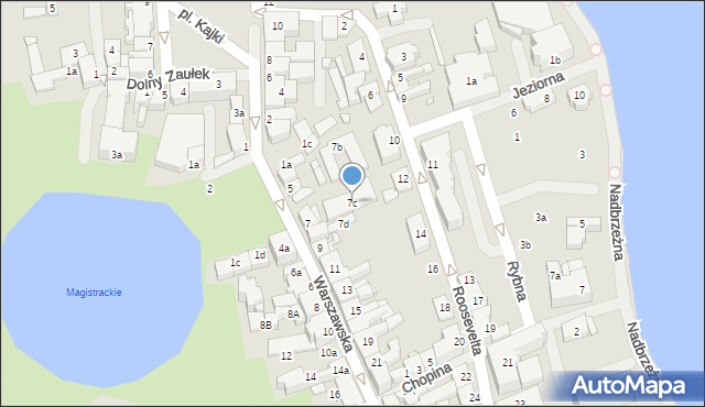 Mrągowo, Warszawska, 7c, mapa Mrągowo